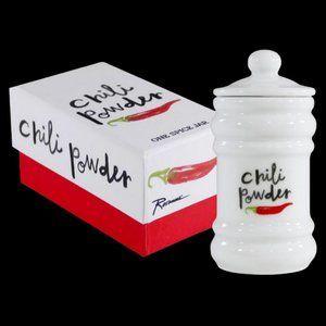 Rosanna Cook Eat Love Chili Powder Porcelain Spice Jar 4”